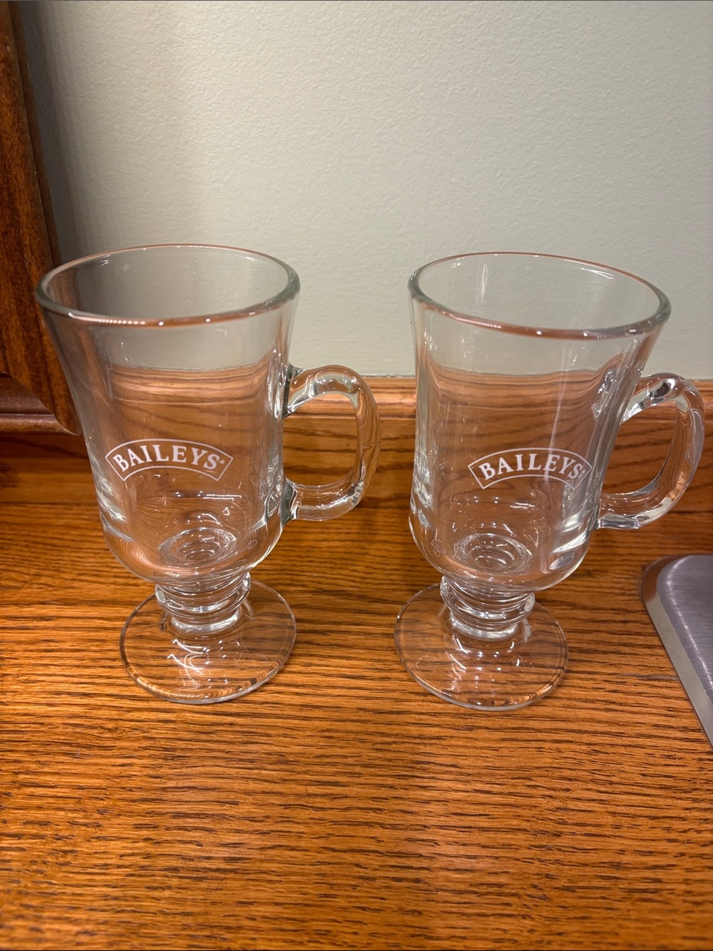 Baileys Clear Glass Irish Coffee Mugs - Set of 2
